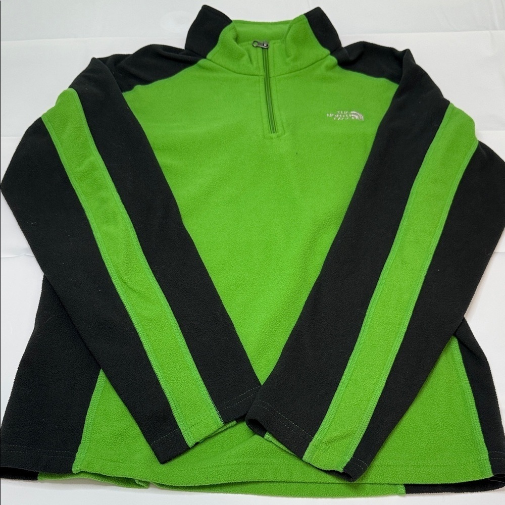 The North Face Lime Green and Black Fleece Pullover